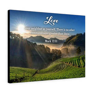 Scripture Sign Love Your Neighbor Mark 12:31 Christian Home Decor Bible Art Unf